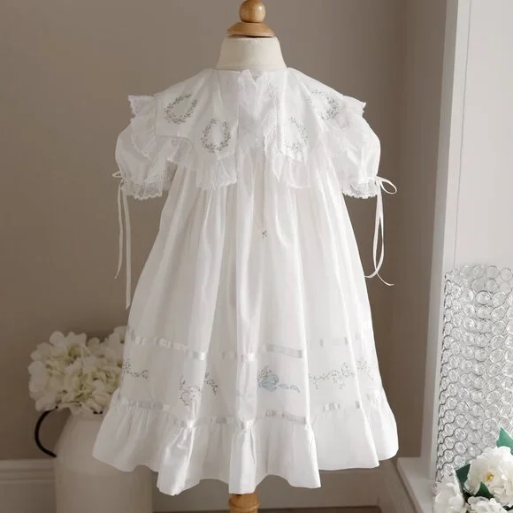 SPECIAL Strasburg Heirloom Collection White Vintage Lace 2T/3T Float Dress - Picture 7 of 7